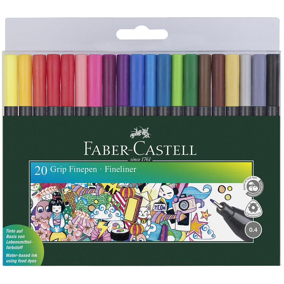 Faber-Castell Grip Finepen Wallet of 20 by Faber-Castell at Cult Pens
