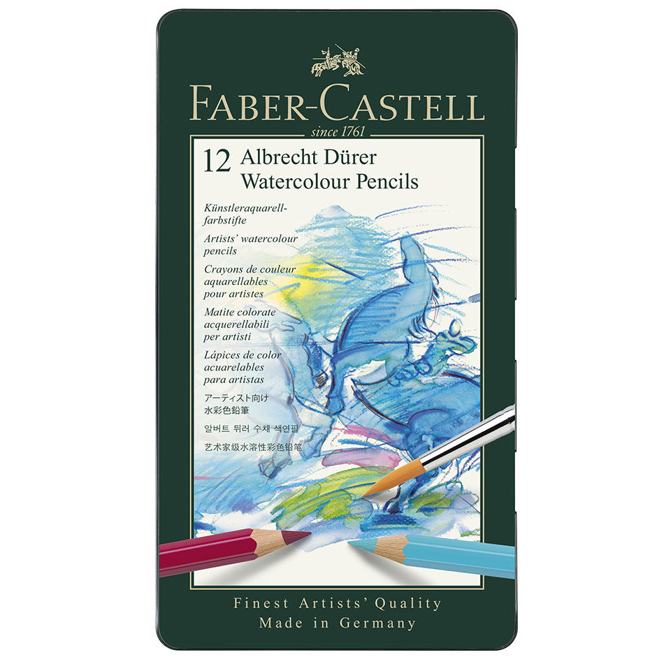 Faber-Castell Albrecht Durer Artists Watercolour Pencil Tin of 12 by Faber-Castell at Cult Pens