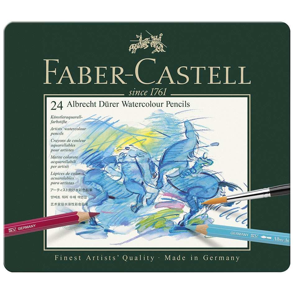 Faber-Castell Albrecht Durer Artists Watercolour Pencil Tin of 24 by Faber-Castell at Cult Pens