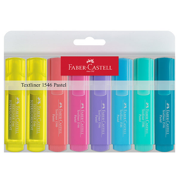 Faber-Castell Textliners 1546 Pastel Highlighter Wallet of 8 by Faber-Castell at Cult Pens