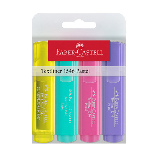 Faber-Castell Textliners 1546 Pastel Highlighter Wallet of 4 by Faber-Castell at Cult Pens