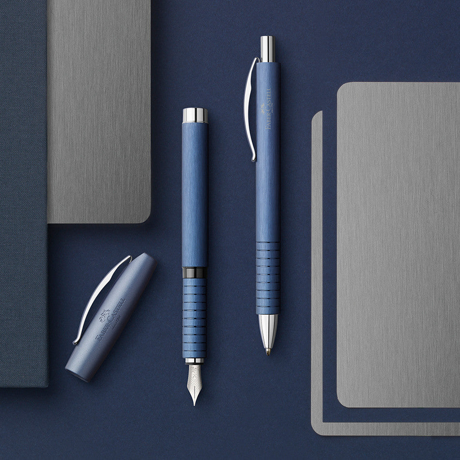 Faber-Castell Essentio Aluminium Ballpoint Pen Blue by Faber-Castell at Cult Pens