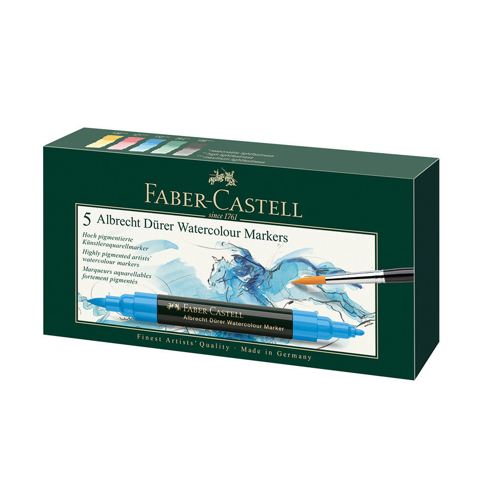 Faber-Castell Albrecht Durer Watercolour Markers Set of 5 by Faber-Castell at Cult Pens