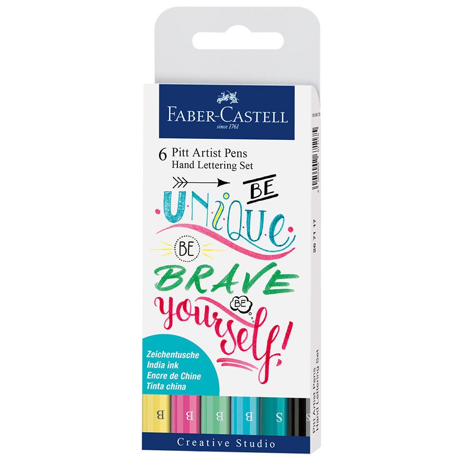 Faber-Castell Pitt Artist Pen Hand Lettering Set of 6 by Faber-Castell at Cult Pens