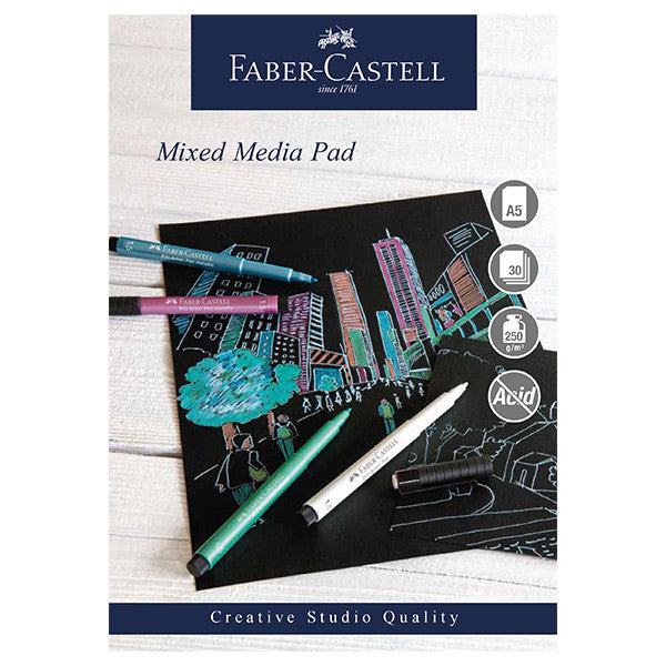 Faber-Castell Creative Studio Mixed Media Pad Black Paper A5 by Faber-Castell at Cult Pens