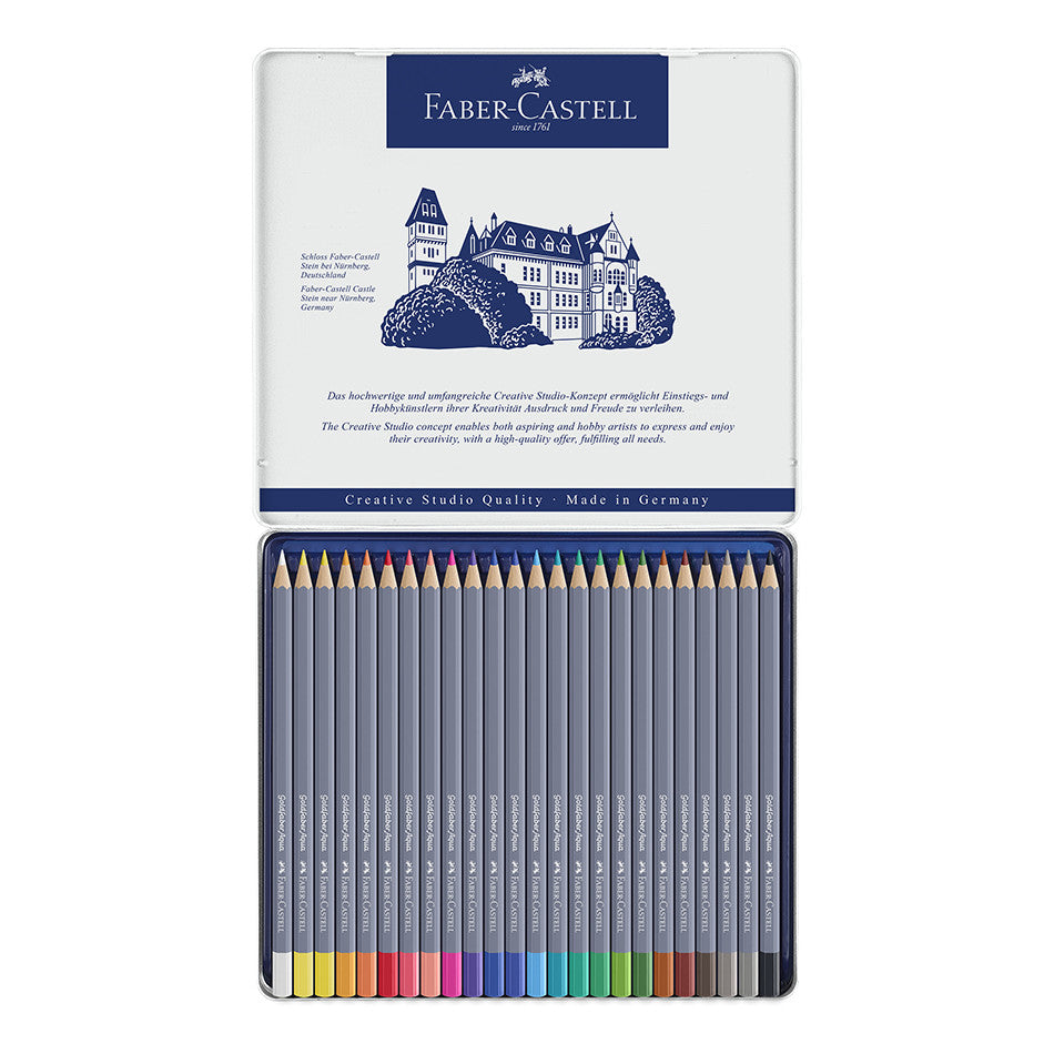 Faber-Castell Goldfaber Aqua Watercolour Pencils Tin of 24 by Faber-Castell at Cult Pens