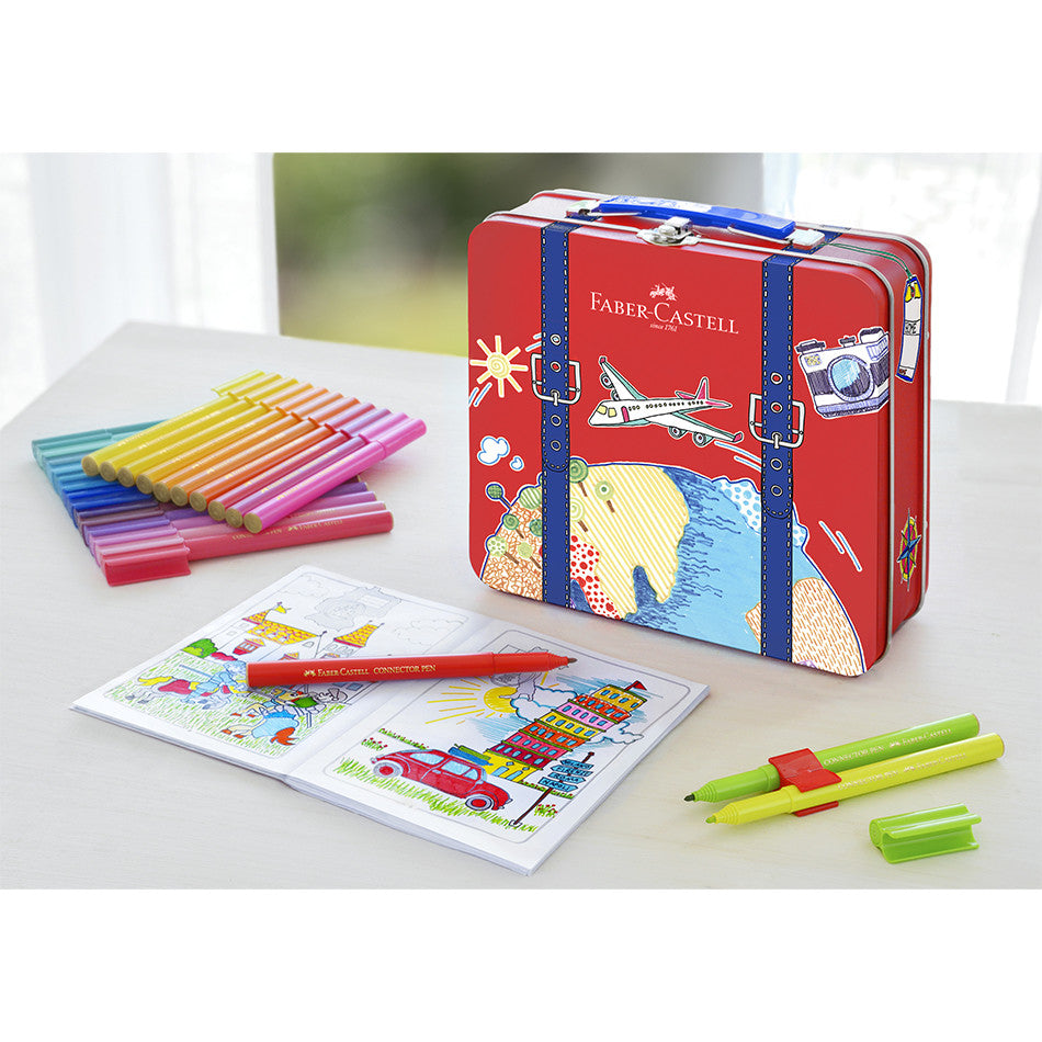 Faber-Castell Connector Pen Travel Suitcase of 40 by Faber-Castell at Cult Pens