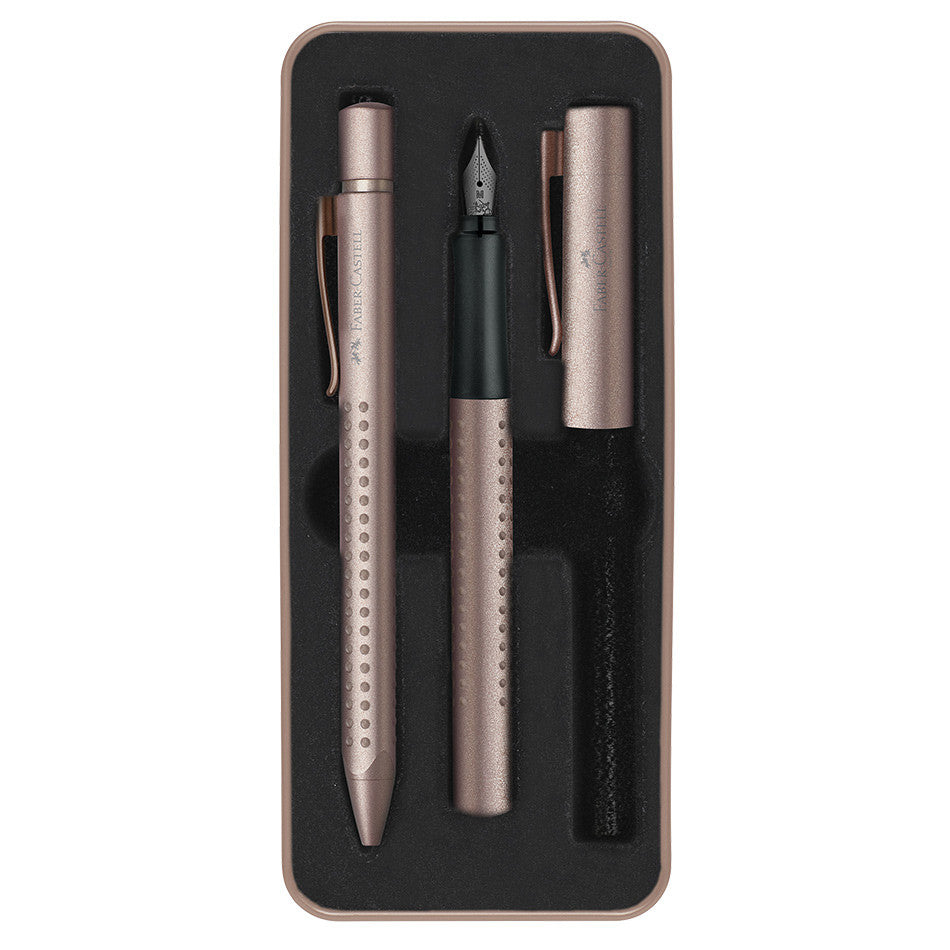 Faber-Castell Grip 2011 Fountain Pen and Ballpoint Set Rose Copper by Faber-Castell at Cult Pens