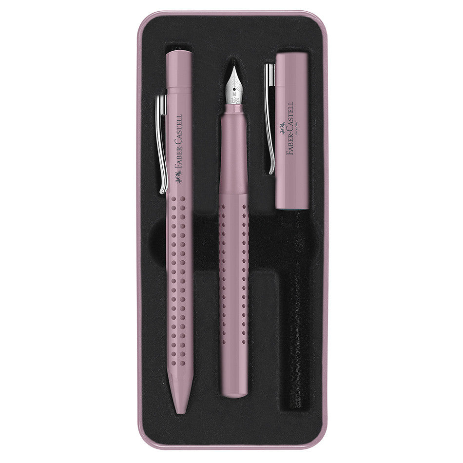 Faber-Castell Grip 2010 Fountain Pen and Ballpoint Set Rose Shadows by Faber-Castell at Cult Pens