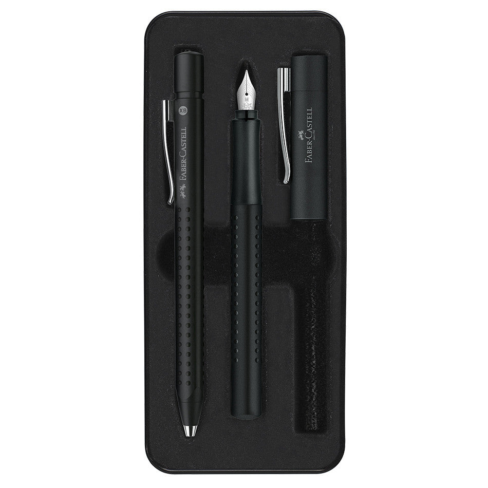Faber-Castell Grip 2011 Fountain Pen and Ballpoint Set Black by Faber-Castell at Cult Pens