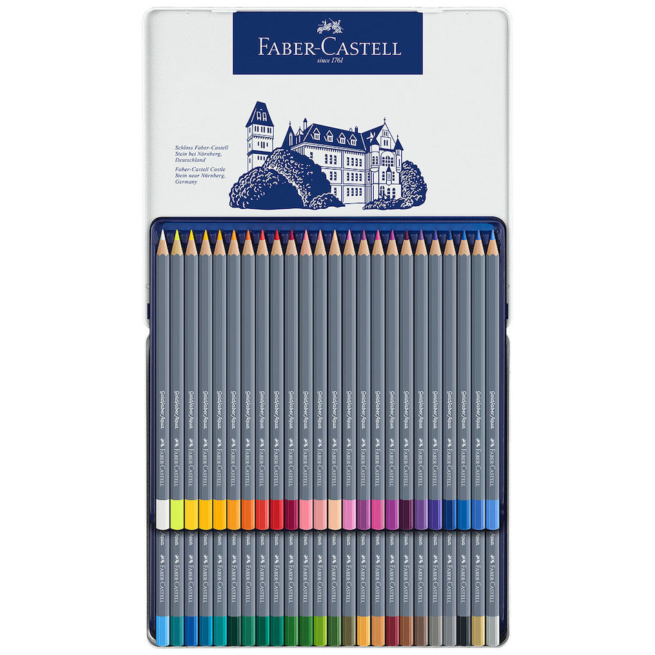 Faber-Castell Goldfaber Aqua Watercolour Pencils Tin of 48 by Faber-Castell at Cult Pens