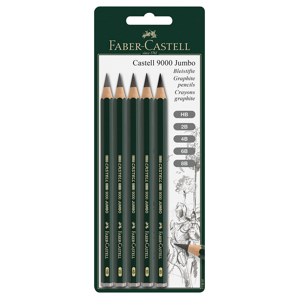 Faber-Castell 9000 Jumbo Pencil Set of 5 by Faber-Castell at Cult Pens