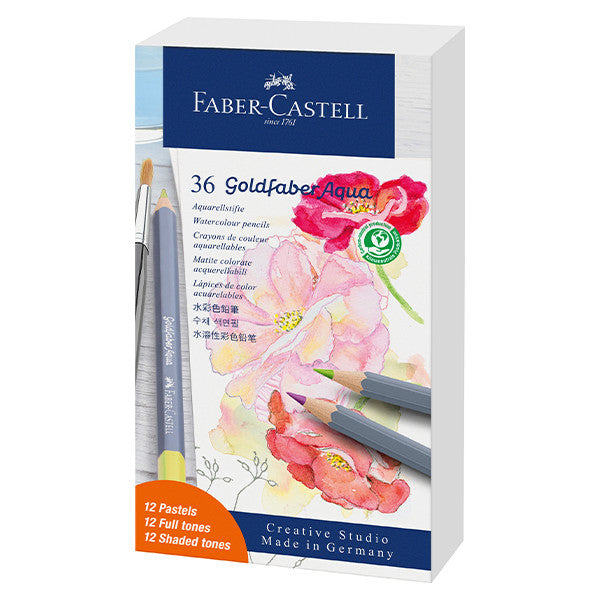 Faber-Castell Goldfaber Aqua Watercolour Pencil Pastel Colours Gift Set by Faber-Castell at Cult Pens