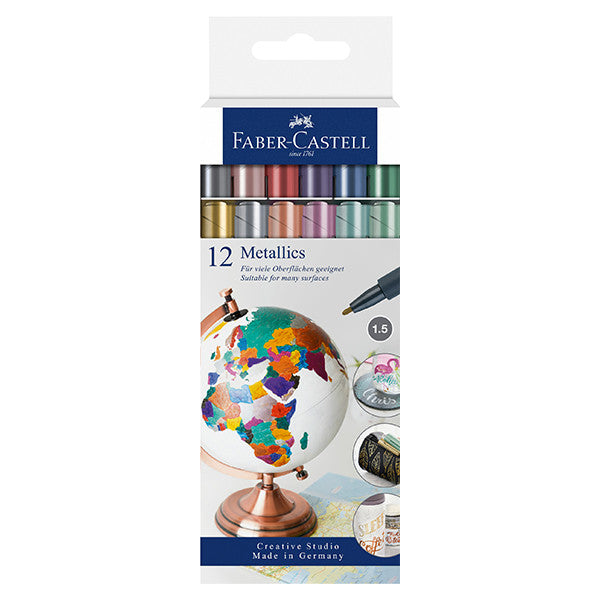 Faber-Castell Metallic Marker Set of 12 Assorted by Faber-Castell at Cult Pens