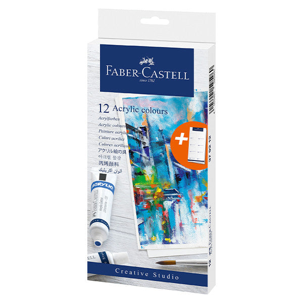 Faber-Castell Acrylic Paint Pack of 12 Assorted by Faber-Castell at Cult Pens