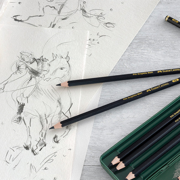 Faber-Castell Pitt Graphite Matt Pencil Tin of 6 by Faber-Castell at Cult Pens