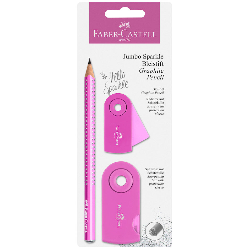 Faber-Castell Grip Jumbo Sparkle Set Pearl Pink by Faber-Castell at Cult Pens