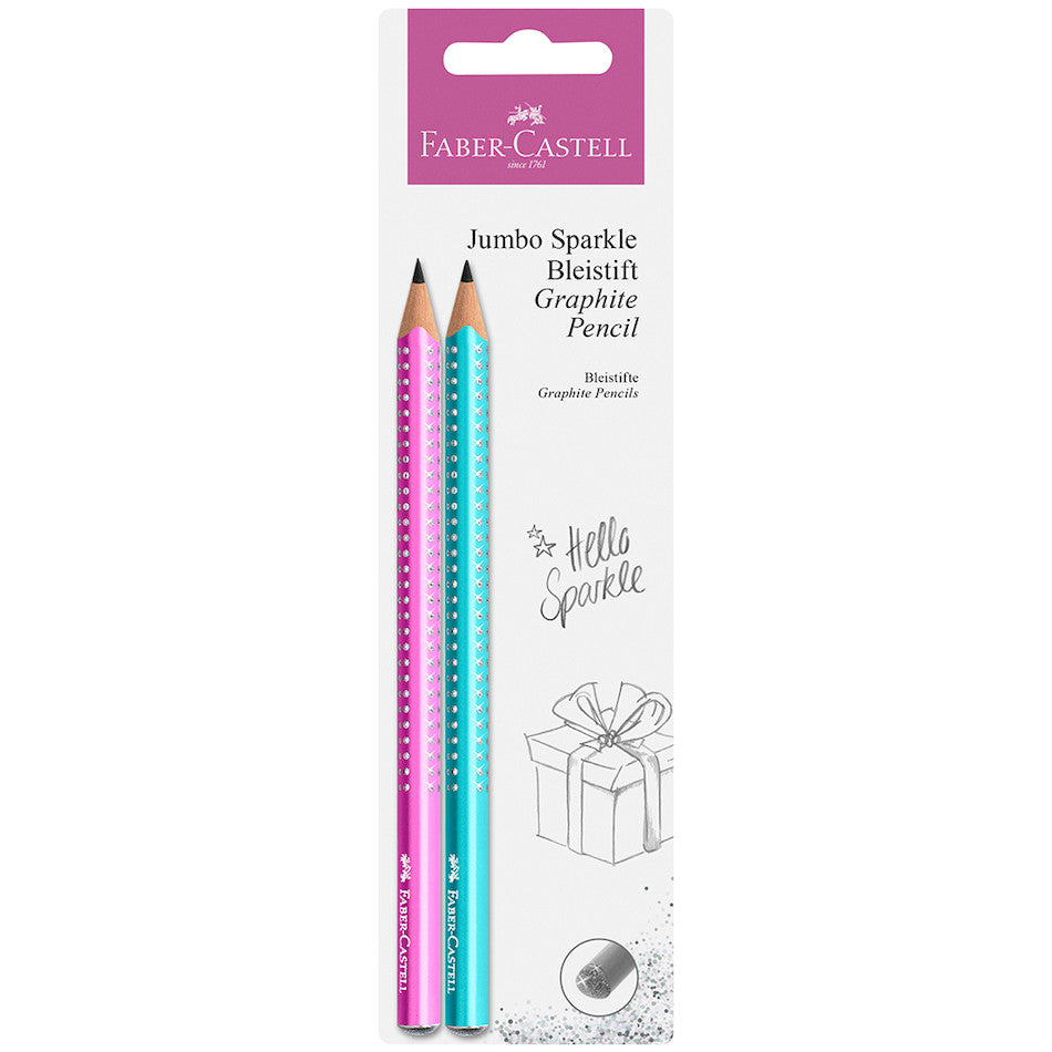 Faber-Castell Grip Jumbo Sparkle Pencil Set of 2 by Faber-Castell at Cult Pens