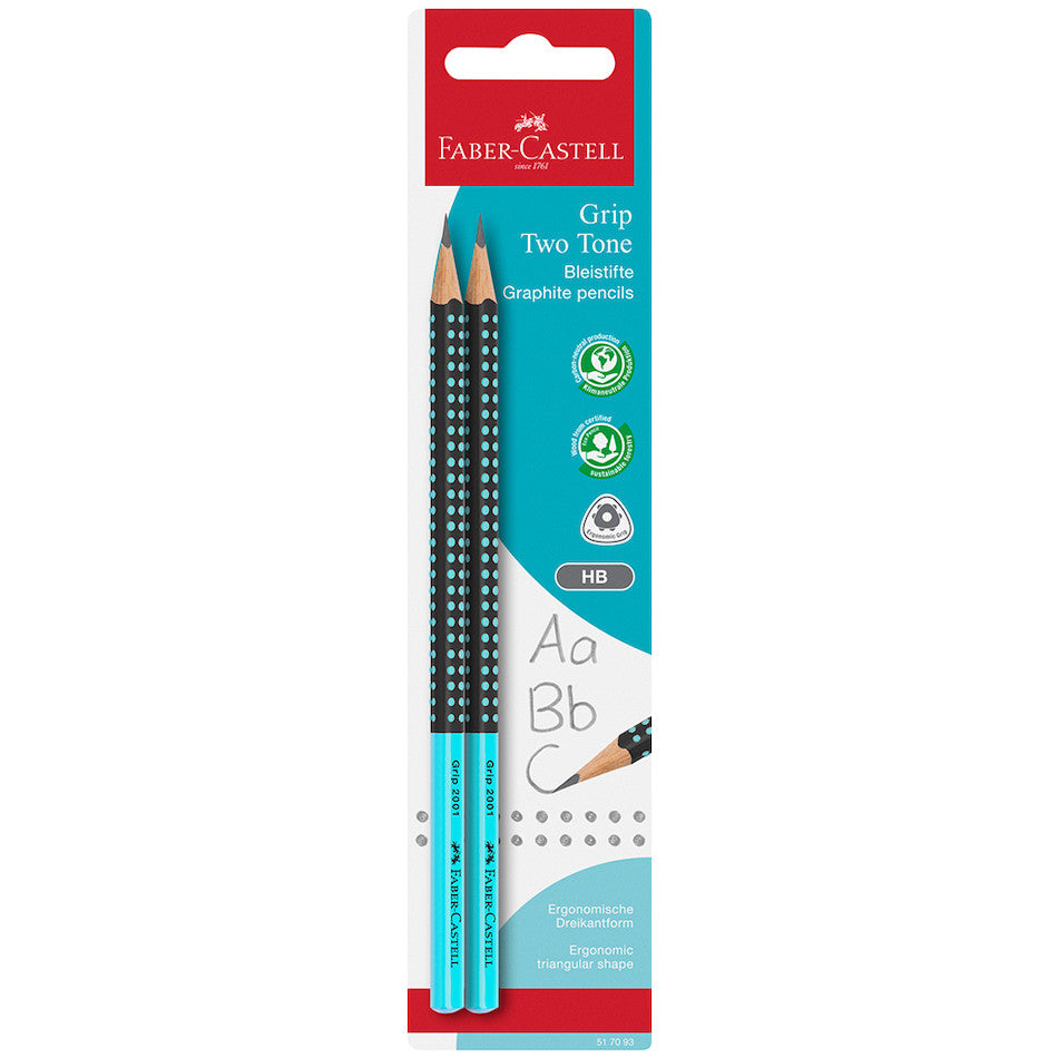 Faber-Castell Grip Two Tone Graphite Pencil Set of 2 by Faber-Castell at Cult Pens