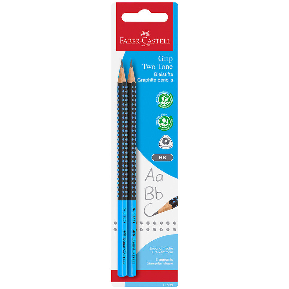 Faber-Castell Grip Two Tone Graphite Pencil Set of 2 by Faber-Castell at Cult Pens