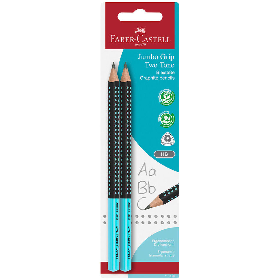 Faber-Castell Jumbo Grip Two Tone Graphite Pencil Set of 2 by Faber-Castell at Cult Pens