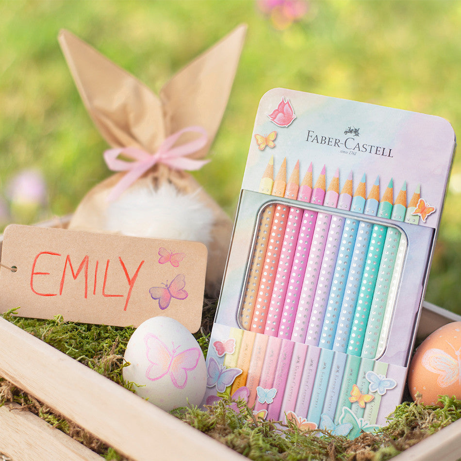 Faber-Castell Colour Pencil Sparkle Tin of 12 by Faber-Castell at Cult Pens