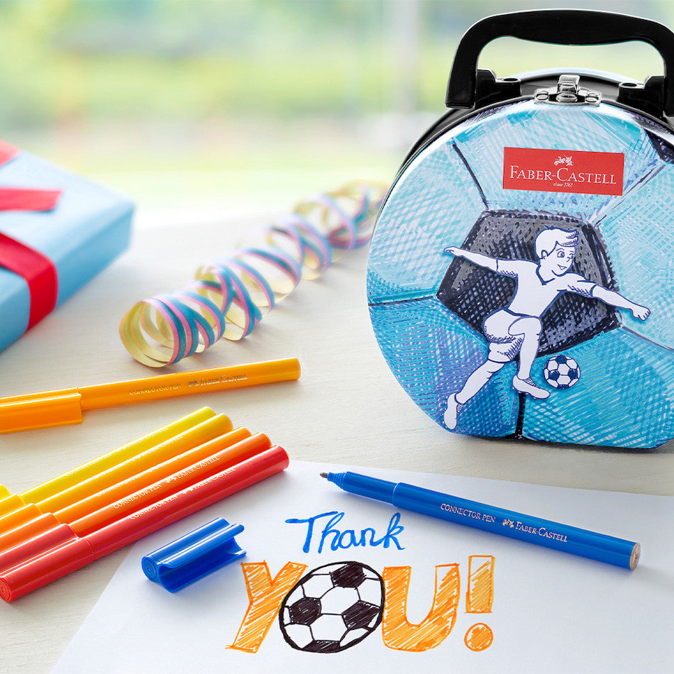 Faber-Castell Connector Pen Soccer Suitcase of 33 by Faber-Castell at Cult Pens