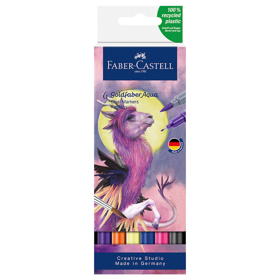 Faber-Castell Goldfaber Aqua Dual Marker Wallet of 6 Fantasy by Faber-Castell at Cult Pens