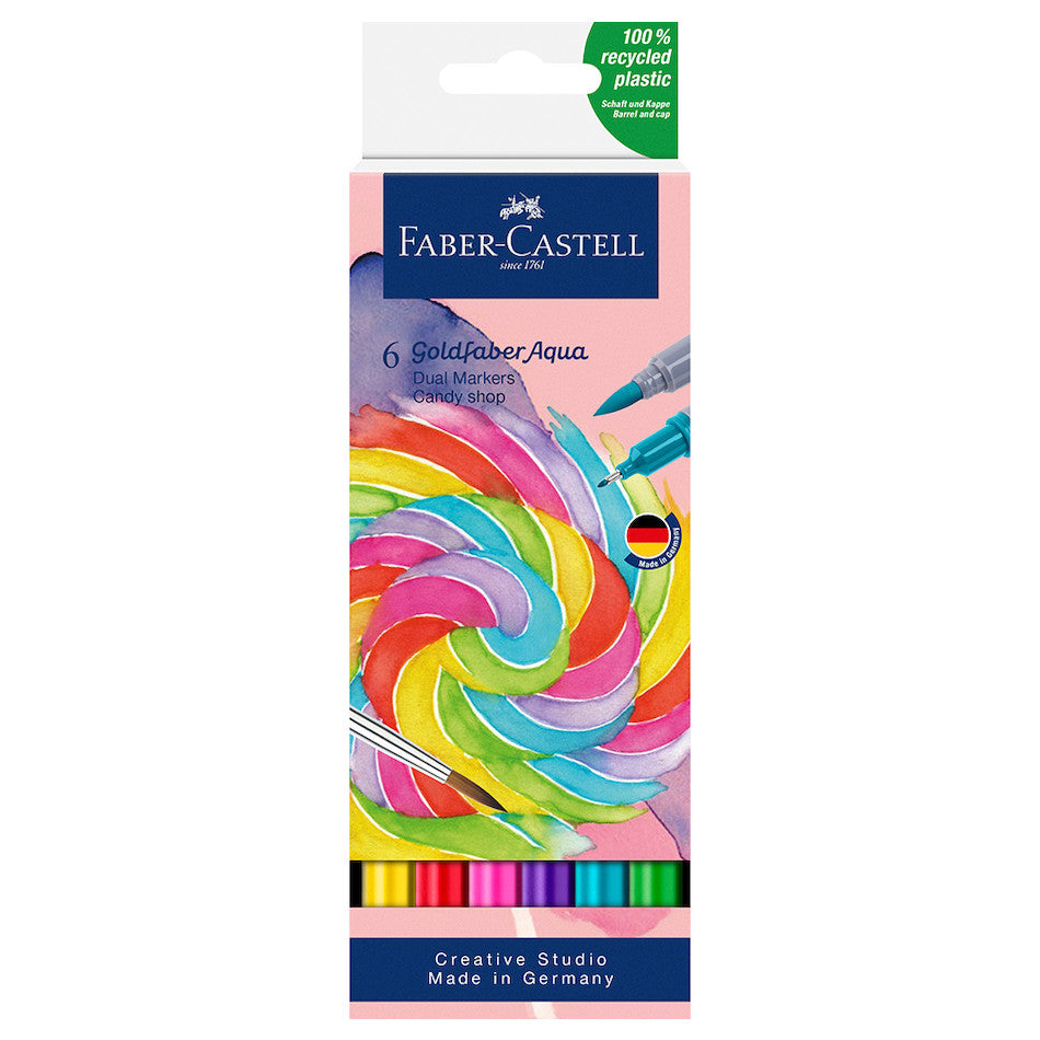 Faber-Castell Goldfaber Aqua Dual Marker Wallet of 6 Candy Shop by Faber-Castell at Cult Pens