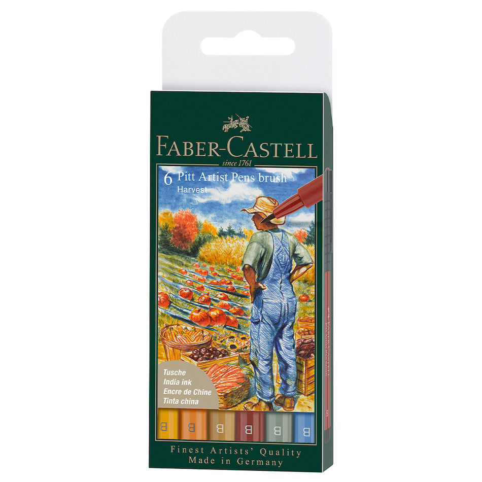 Faber-Castell Pitt Artist Pen Brush Wallet of 6 Harvest by Faber-Castell at Cult Pens