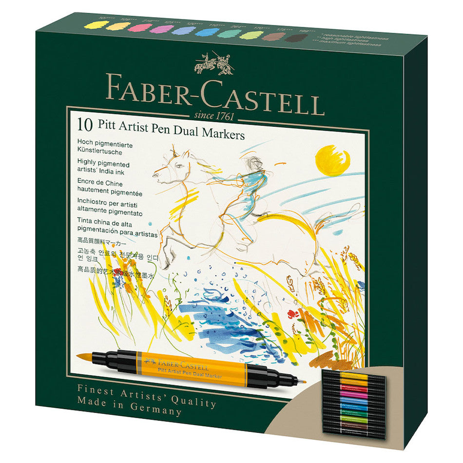 Faber-Castell Pitt Artist Pen Dual Marker Wallet of 10 by Faber-Castell at Cult Pens