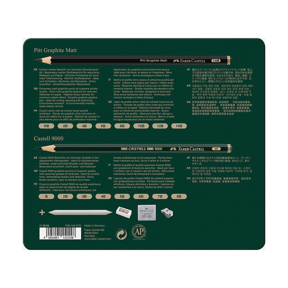 Faber-Castell Pitt Monochrome Set Pitt Graphite Matt & Castell 9000 by Faber-Castell at Cult Pens