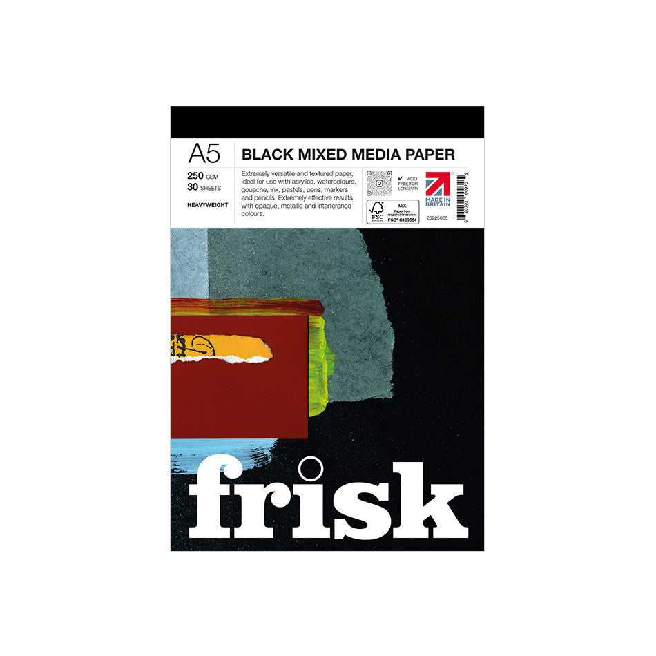 Frisk Mixed Media Paper Pad A5 Black by Frisk at Cult Pens