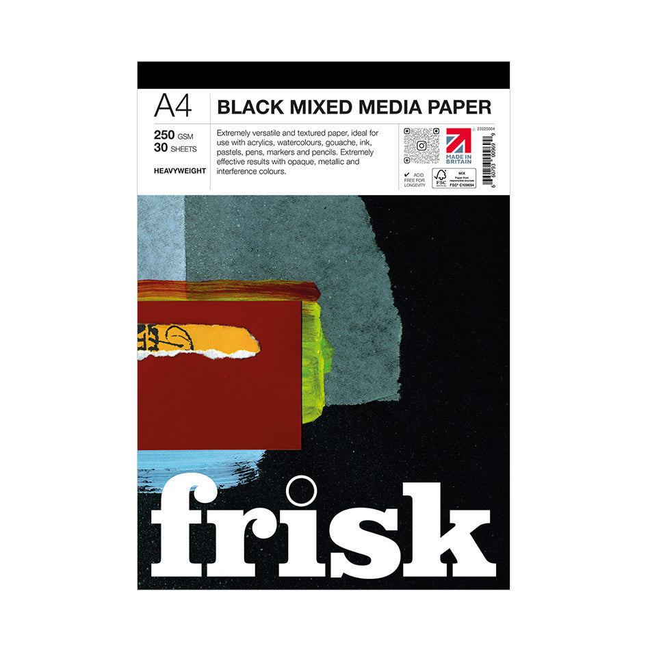 Frisk Mixed Media Paper Pad A4 Black by Frisk at Cult Pens