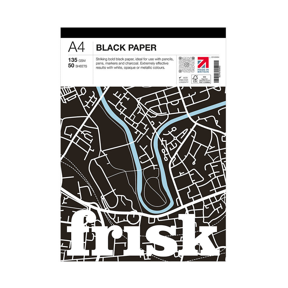 Frisk Black Paper Pad A4 by Frisk at Cult Pens