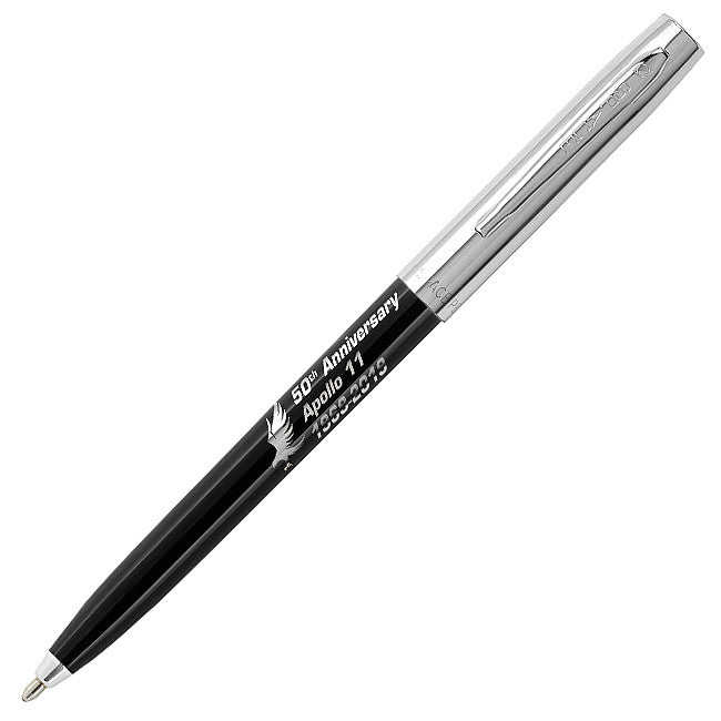 Fisher Space Pen Cap-O-Matic Apollo 11 50th Anniversary Pressurised Ballpoint Pen Black and Chrome by Fisher Space Pen at Cult Pens