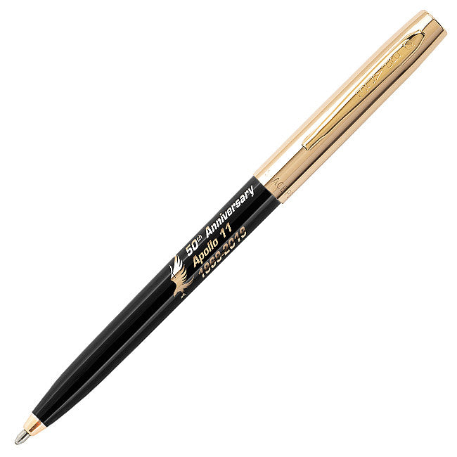 Fisher Space Pen Cap-O-Matic Apollo 11 50th Anniversary Pressurised Ballpoint Pen Black and Gold by Fisher Space Pen at Cult Pens