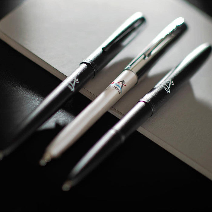 Fisher Space Pen Cap-O-Matic Pressurised Ballpoint Pen White with Artemis Logo by Fisher Space Pen at Cult Pens