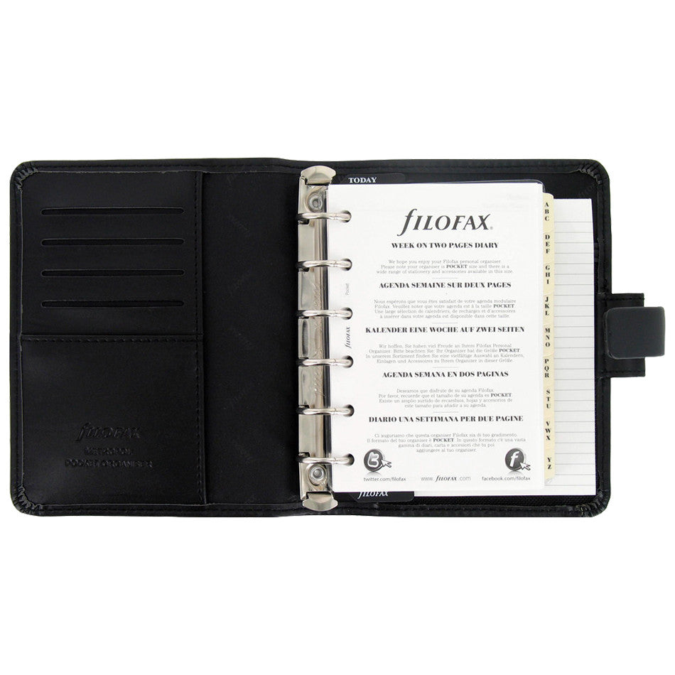 Filofax Metropol Pocket Organiser Black by Filofax at Cult Pens