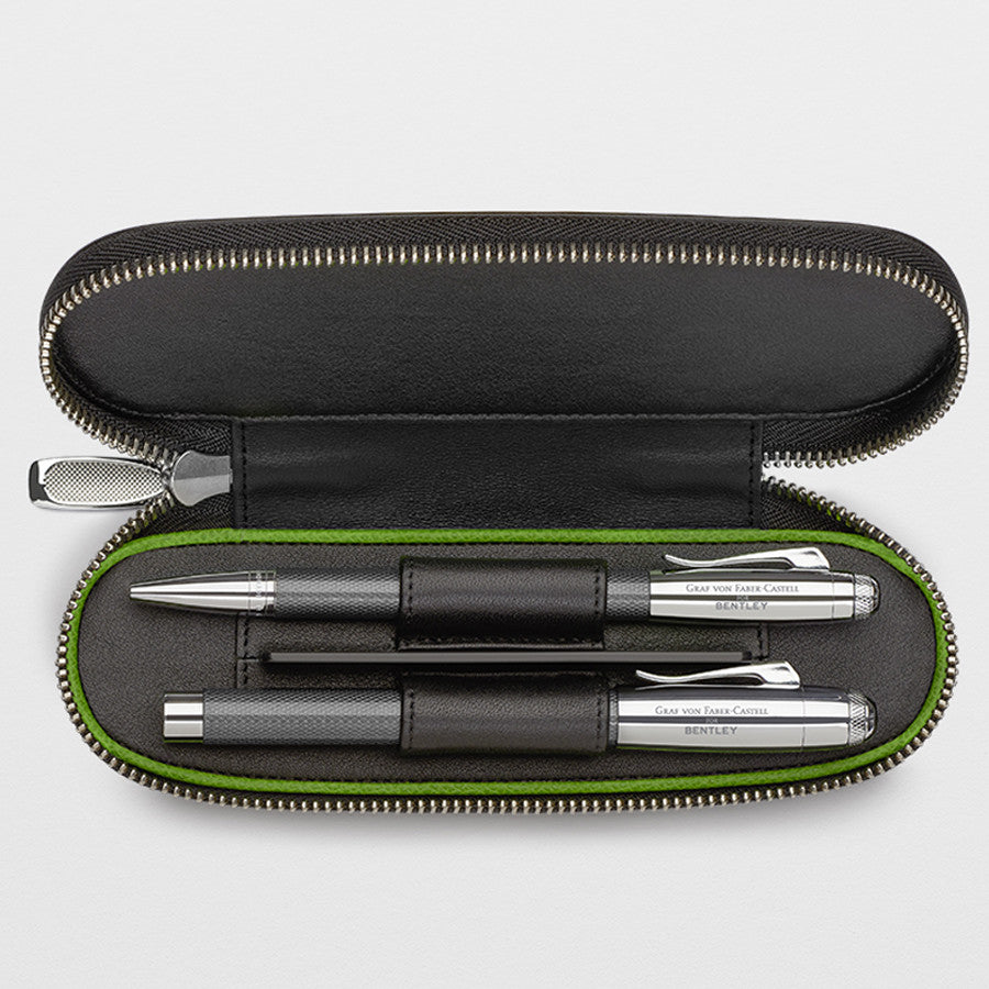 Graf von Faber-Castell For Bentley Leather Double Pen Case by Graf von Faber-Castell at Cult Pens
