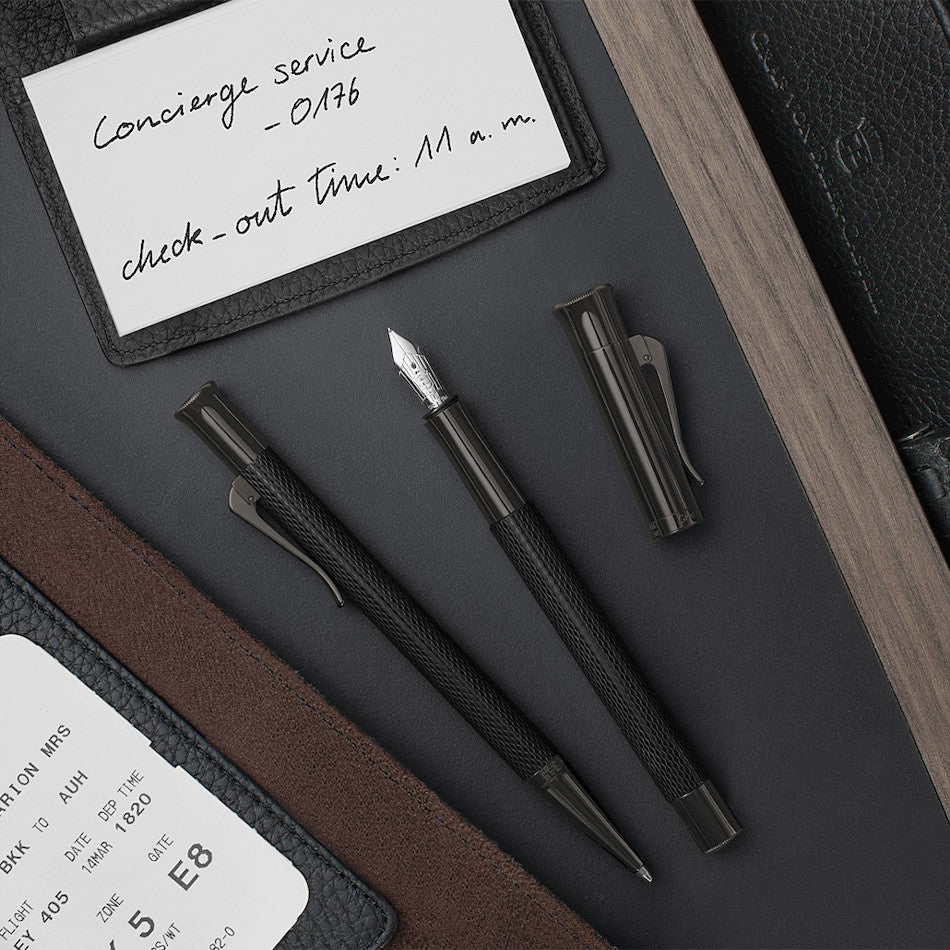 Graf von Faber-Castell Guilloche Fountain Pen Black Edition by Graf von Faber-Castell at Cult Pens