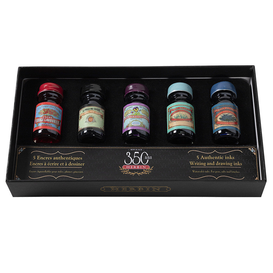 Herbin 350th Anniversary 10ml Ink Gift Set of 5 by Herbin at Cult Pens