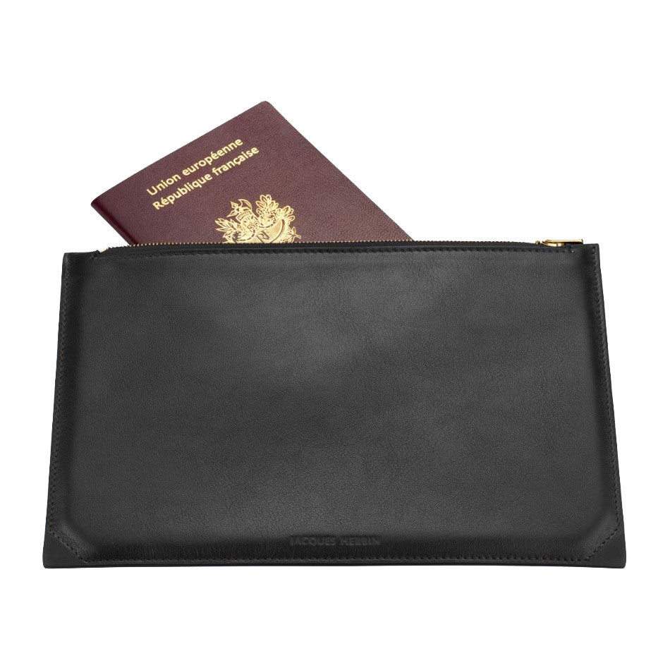 Jacques Herbin Leather Case Small Black by Herbin at Cult Pens