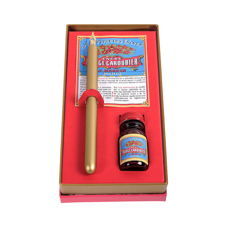 Herbin Rouge Caroubier Gift Box Set by Herbin at Cult Pens