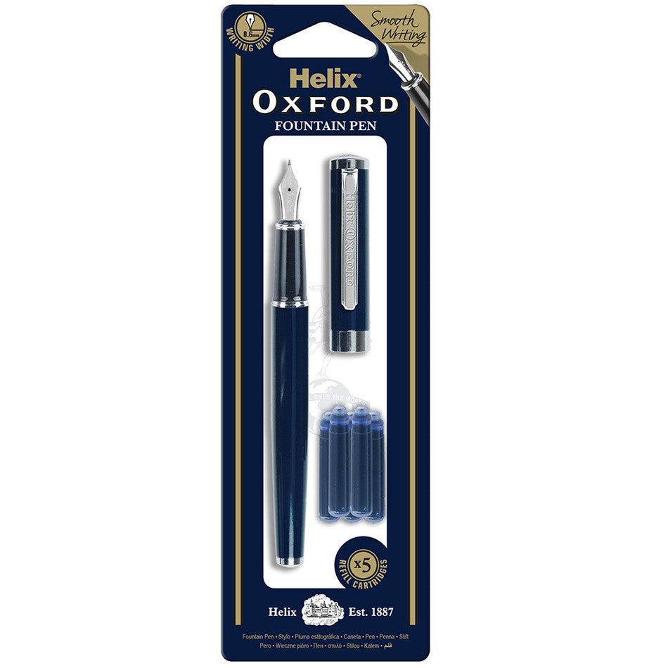 Helix Oxford Premium Writing Fountain Pen Dark Blue by Helix Oxford at Cult Pens