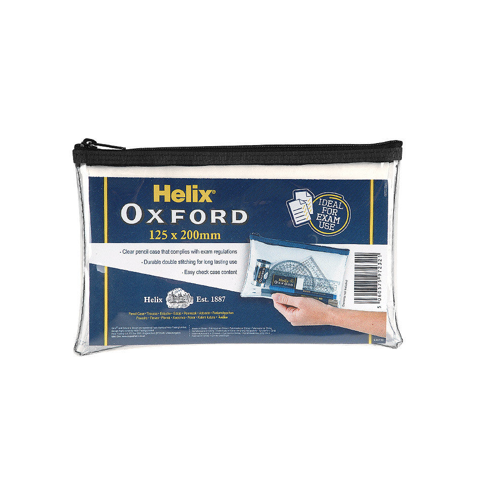 Helix Oxford Pencil Case Clear Medium by Helix Oxford at Cult Pens