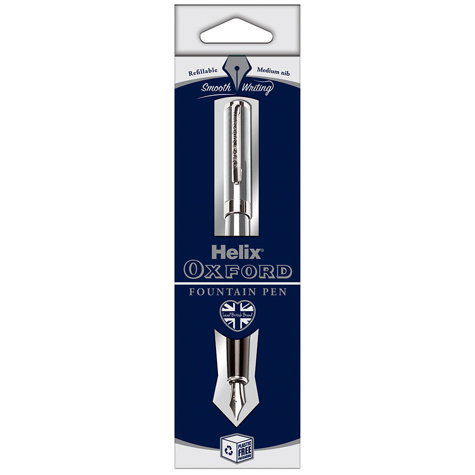 Helix Oxford Premium Writing Fountain Pen Stainless Steel by Helix Oxford at Cult Pens