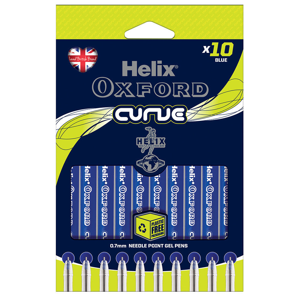 Helix Oxford Curve Ballpoint Pen Set of 10 Blue by Helix Oxford at Cult Pens