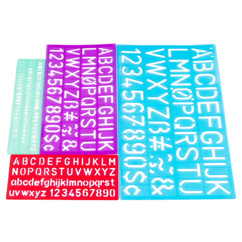 Jakar Coloured Lettering Stencil Set of 4 by Jakar at Cult Pens