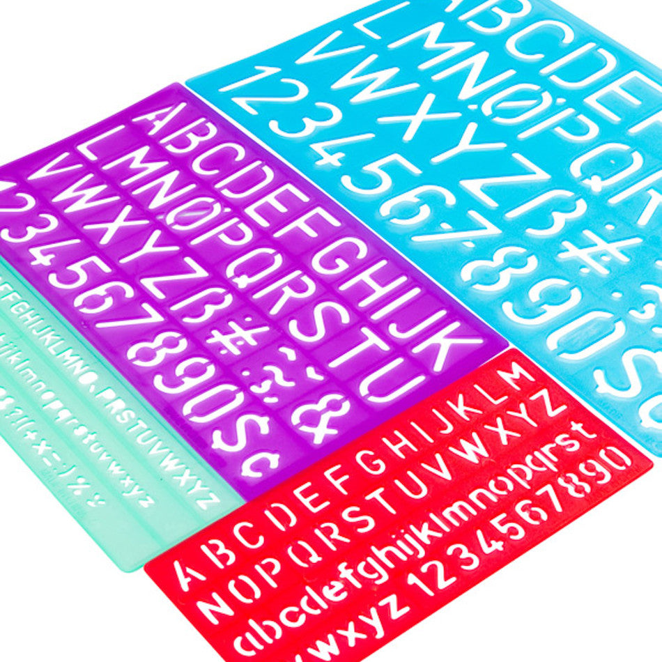 Jakar Coloured Lettering Stencil Set of 4 by Jakar at Cult Pens
